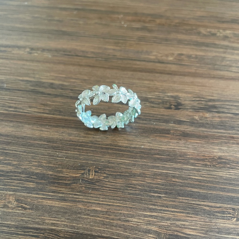 Genuine Hawaiian Plumeria Garland Ring sz 8